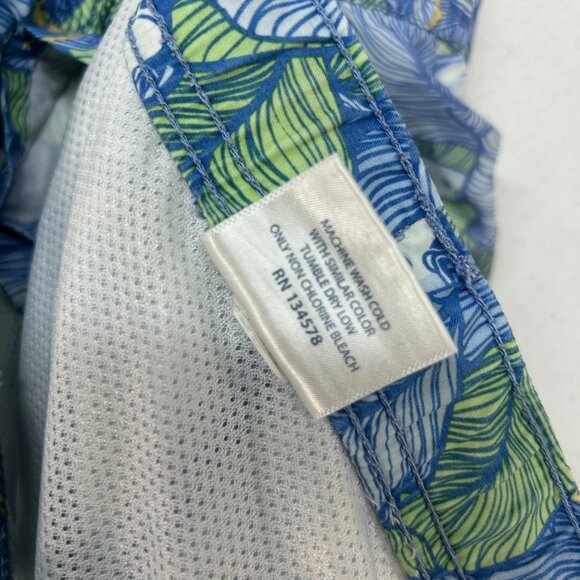 Vineyard Vines mens swim trunks medium blue green fish casual beach island - Picture 5 of 7